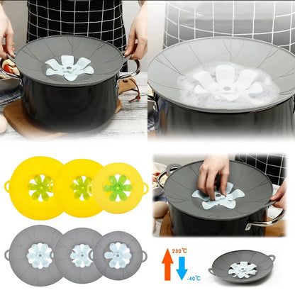 Silicone pattern anti-spill lid, silicone fresh-keeping lid, rotatable lid, kitchen gadgets
