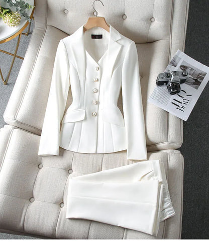 Office Formal Uniform Designs Women Business Suits Pant Suits With Pants Jacket Coat Professional Business Work Wear Blazers Set
