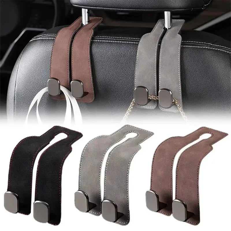 2 in 1 Car Hook For Car Rear Seat Back Hooks Headrest Hanger Clip Universal Double Hooks Holder Storage Car Interior Accessories