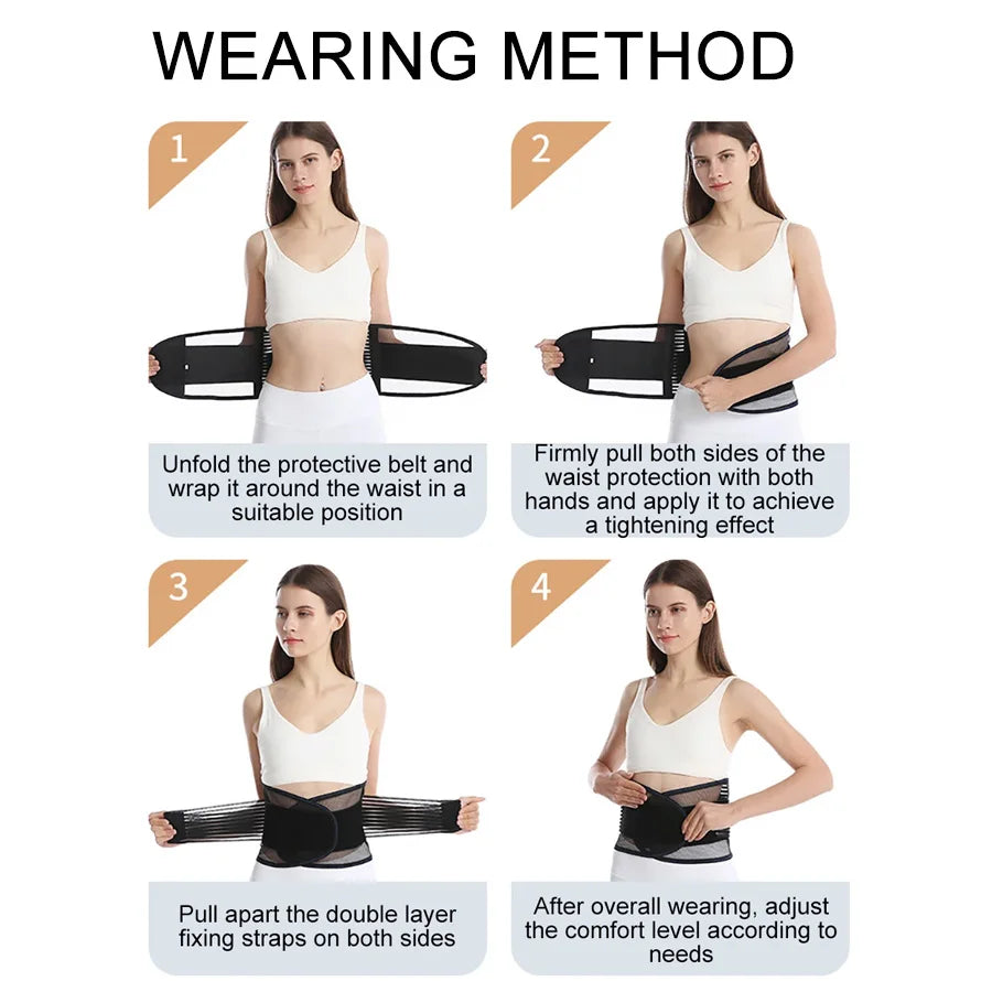 Back Brace Men Women Waist Support Beltm Breathable Adjustable Lumbar Support Belt for Herniated Disc Scoliosis Back Pain Relief