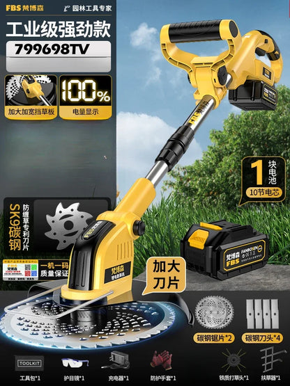 Electric lawn mower Small household lawn Lithium battery rechargeable  mower High power lawn mower