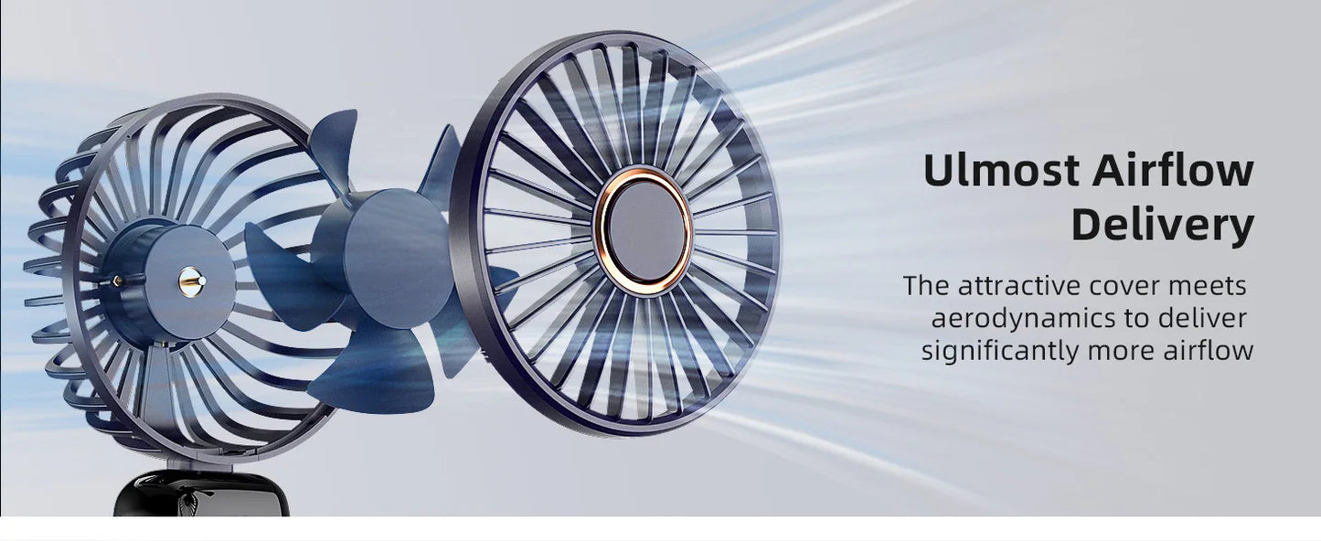 Portable handheld fan with high battery life and infinite speed regulation 90 ° adjustable, rechargeable mini cute small fan