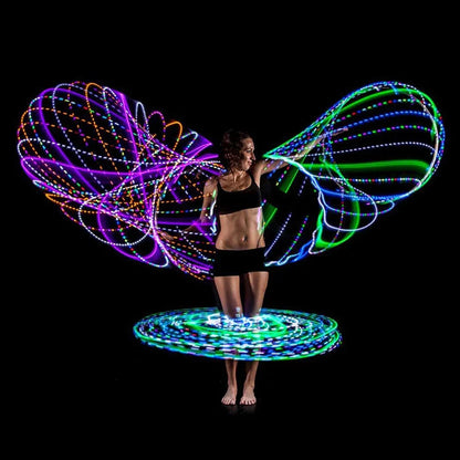 CrossFit Folding Exercise Circle Fitness Equipment LED Colour Fitness Circle Performing Arts Abdominal Weight Loss Light Fitness