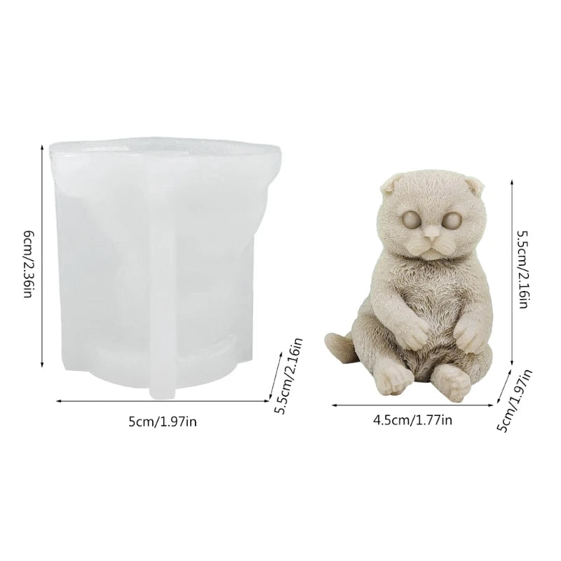 3D Dog Mold Beautiful Scented Candles Silicone Mold Craft
