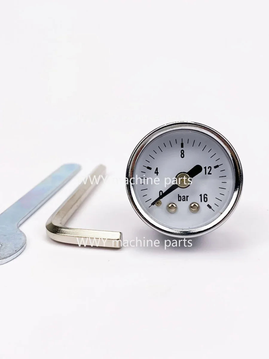 E61 semi-automatic coffee machine brewing head pressure gauge shows brewing head pressure