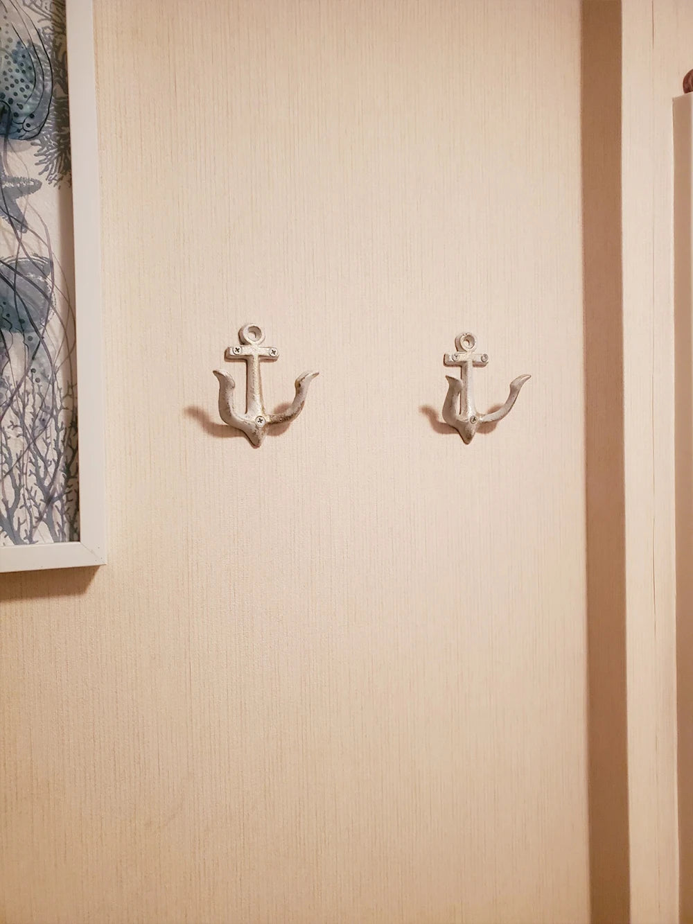 Cast Iron Nautical Anchor Wall Hooks Coastal Theme Decorative Hooks Towel Hanger Jacket Holder Unique Key Hooks Backpack Racks