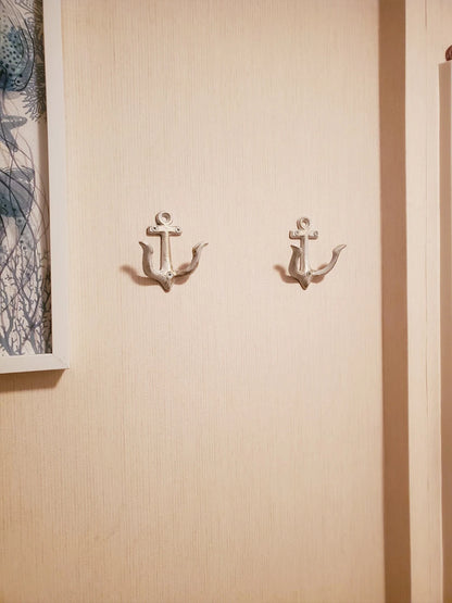 Cast Iron Nautical Anchor Wall Hooks Coastal Theme Decorative Hooks Towel Hanger Jacket Holder Unique Key Hooks Backpack Racks