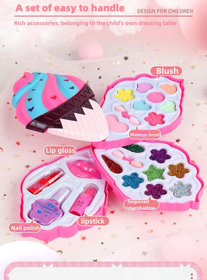 Girl Ice Cream Cosmetics Princess Cosmetics Box Ice Cream Box Lipstick Children's Toys Children's Games Baby Cosmetics Set