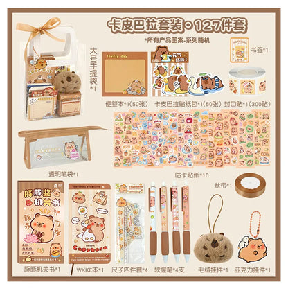 1 Set Capybara Stationery Set Student Graduation Gift Handbook Gift Bag Primary School Student Birthday Prizes