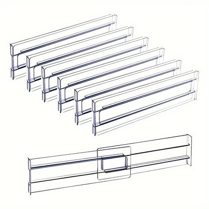 Multi-Pack Transparent Drawer Divider Adjustable Expandable Drawer Divider, Suable for Clothing, Kitchen Utensils and Office