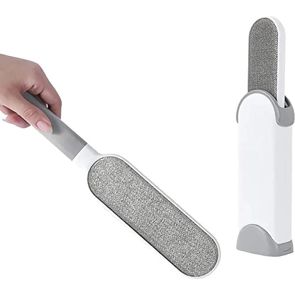 Lint Brush with Self-Cleaning Base Set Pet Hair Remover Brush Portable Dog & Cat Hair Remover Clothes Sofa Car Seat Cleaning