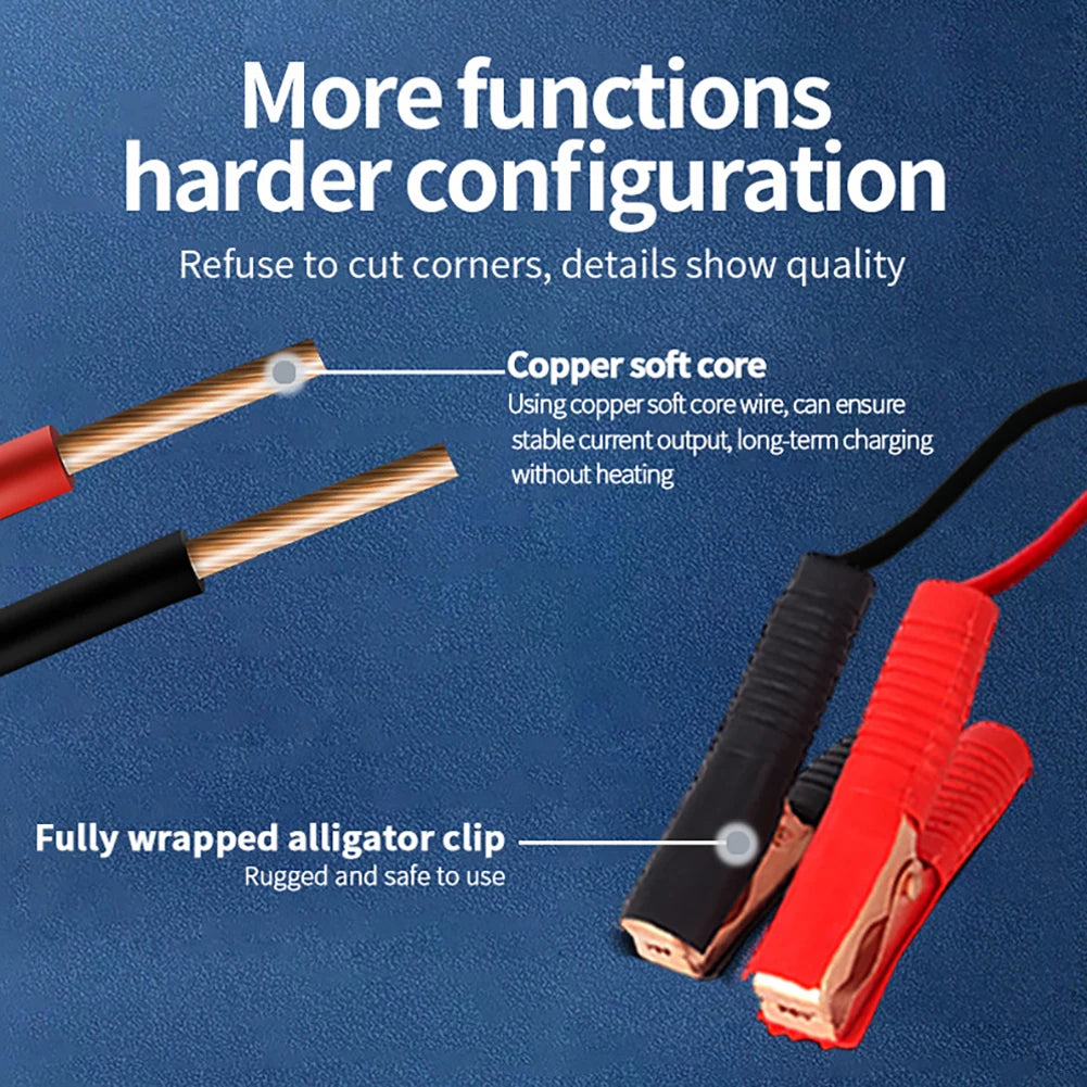 400A Car Battery Charger 12V/24V Battery High Power Fast Charger 220W Intelligent Pulse Repair Charger Self-Stop Battery Charger