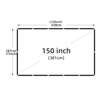 60-200 Inch Portable Foldable Projector Screen High Density White Less Creases Soft Projection Screen 16:9 Indoor Outdoor