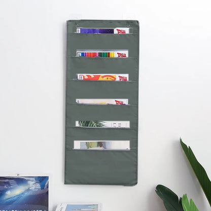 Hanging File Folder Organizer Over The Door Wall Mounted Storage Pockets Chart Home Office Classroom Organization