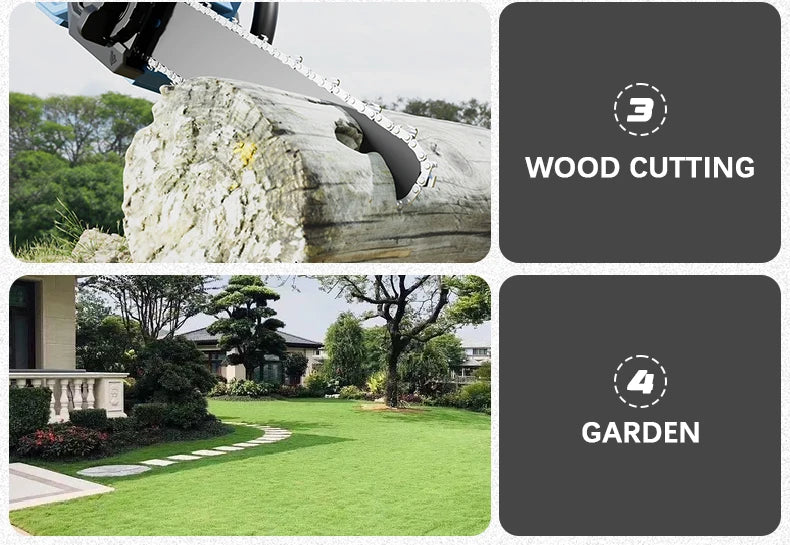 Electric Goddess 12inch Brushless Electric Chainsaw Cordless Portable Electric Saw Woodworking Tool For Makita 18V Battery Pin