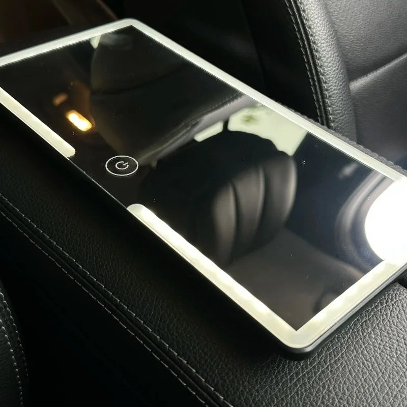 Car sun visor makeup mirror LED touch screen adjustable brightness car interior makeup mirror