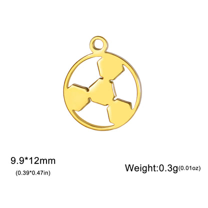 10pcs Stainless Steel Sports Football Charms DIY Bracelet Necklace Jewelry  Handmade Group Gifts Accessories Wholesale