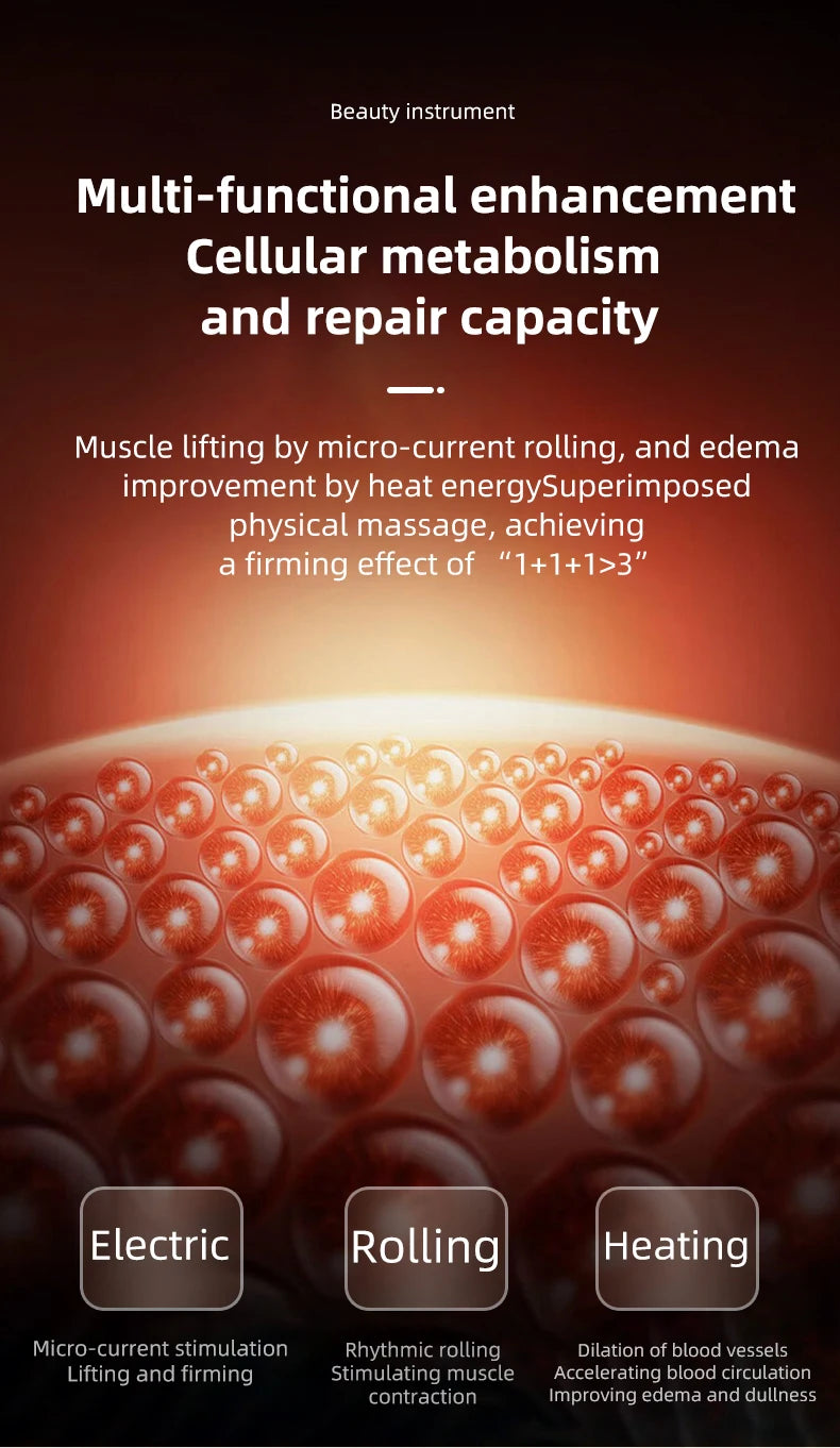 2025 Newest Facial Roller Machine Rotation EMS Heating Skin rejuvenation Facial Lifting Tighten Portable Beauty Machine