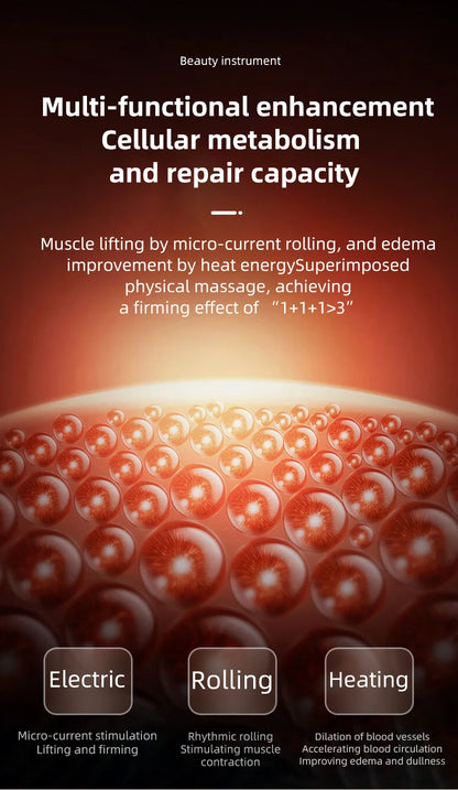 2025 Newest Facial Roller Machine Rotation EMS Heating Skin rejuvenation Facial Lifting Tighten Portable Beauty Machine