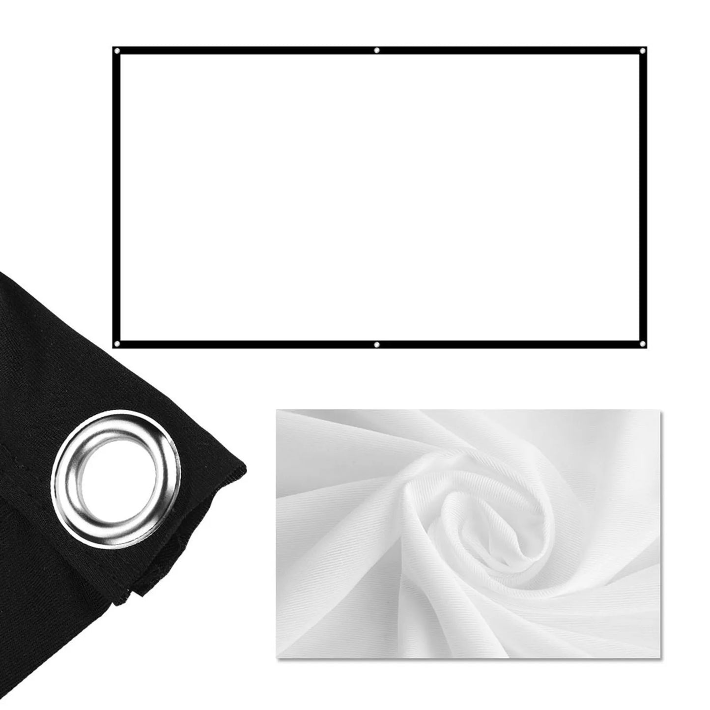 100'' Projector Screen 84-100inch 16:9 HD Projector Screen 3D Film Portable Screen Curtains HD Projector Screen Projector Screen