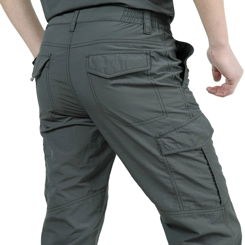 2024 Outdoor Waterproof Tactical Cargo Pants Multi-pocket Men Breathable Casual Long Trousers Male Quick Dry Cargo Pants