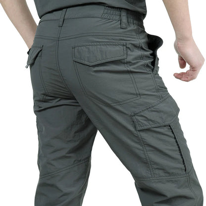 2024 Outdoor Waterproof Tactical Cargo Pants Multi-pocket Men Breathable Casual Long Trousers Male Quick Dry Cargo Pants