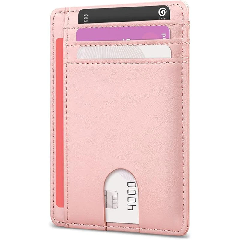 Slim Minimalist Front Pocket RFID Blocking Leather Wallets for Men and Women