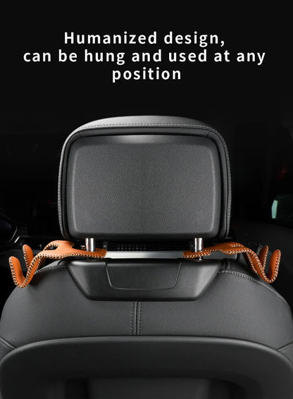 Universal Leather And Metal Car Seat Back Hooks Vehicle Multifunctional High load-bearing storage hook Auto Interior Accessories