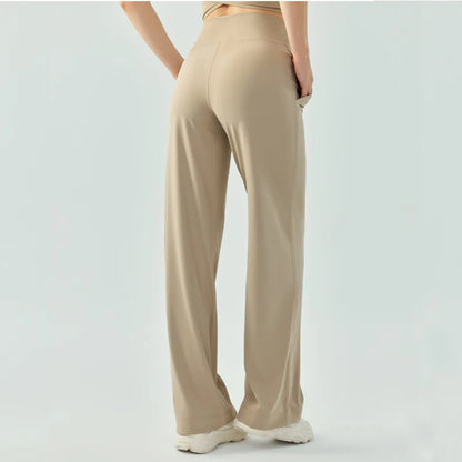 Yoga Pants Women Wide Leg Pants with Pockets High Waist Stretch Work Dress Pants Buttery Soft Casual Lounge Sweatpants Comfy