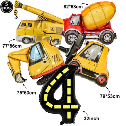 Construction Party Disposable Tableware Plates Cups Napkins Tablecloth Construction Truck Party Decor Excavator Party Favors
