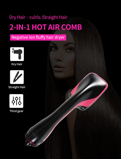 Hair Dryer Brush Portable Hot Air Brush Blow Dryer with Comb One Step Hair Dryer Comb Blower Brush Hair Straightener