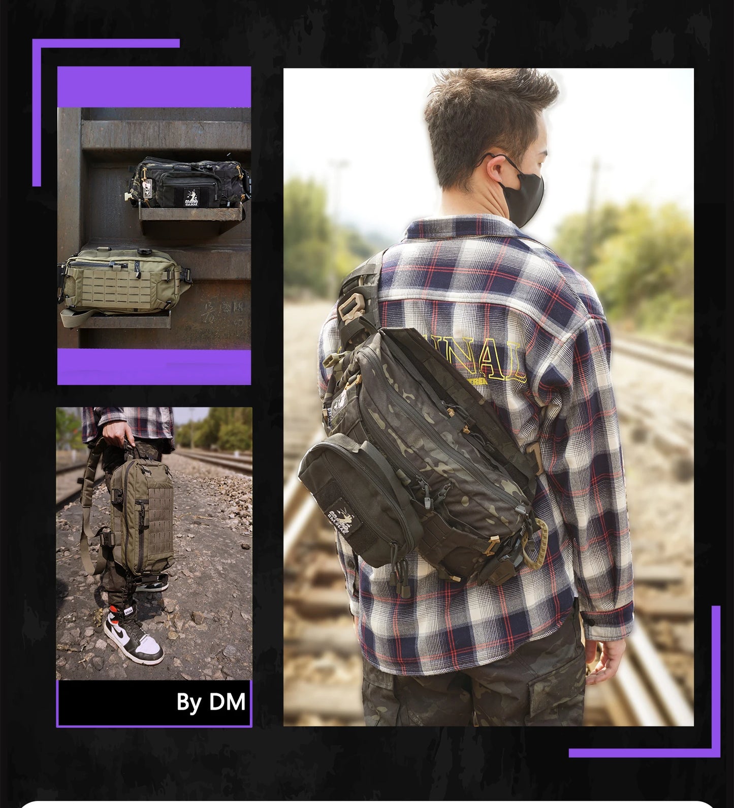 Tactical Backpack Hunting Gear 421X Chest Bag Sports Bags For Men Molle Hunting Camping Shoulder Sling Accessory Strap Outdoor