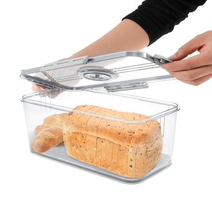Bread Box Countertop Airtight Loaf Bread Storage Container Time Recording Bread Keeper Bread Holder Bin for Homemade Bread Bun