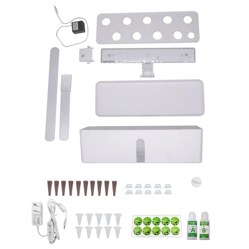 Hydroponics Growing System Automatic Timing Indoor Garden Kit 9 Pods Height Adjustable 15W LED Grow Lights 2L Water Tank