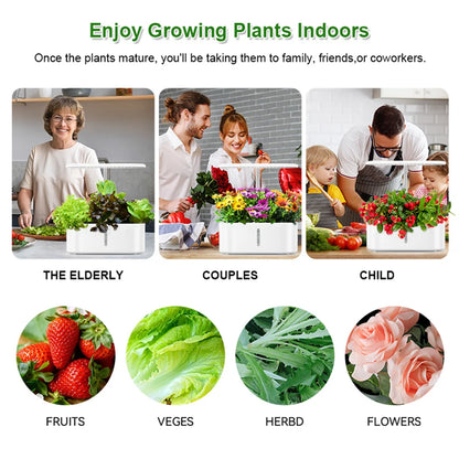 Hydroponics Growing System Indoor Garden Herb Garden Kit Indoor with LED Grow Light Quiet Smart Water Pump Automatic Timer Plant