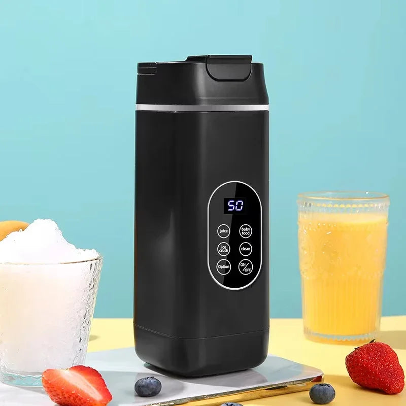 Electric Blender Rechargeable Portable Juicer USB Charging Hand Blender Electric Fruit Juicer 12 Blades Crushed Ice Juicer Cup