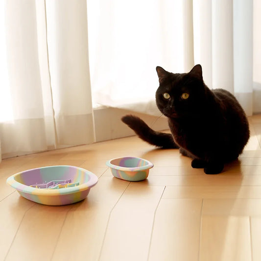 Slow Feeder Bowl for Dogs & Cats - Non-slip Silicone Pet Food Dish with Egg Design for Small Dogs & Kittens