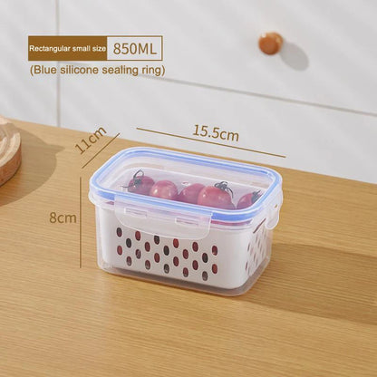 1pcs Refrigerator Storage Box Fridge Organizer Fresh Vegetable Fruit Drain Basket Storage Container Pantry Kitchen Organizer