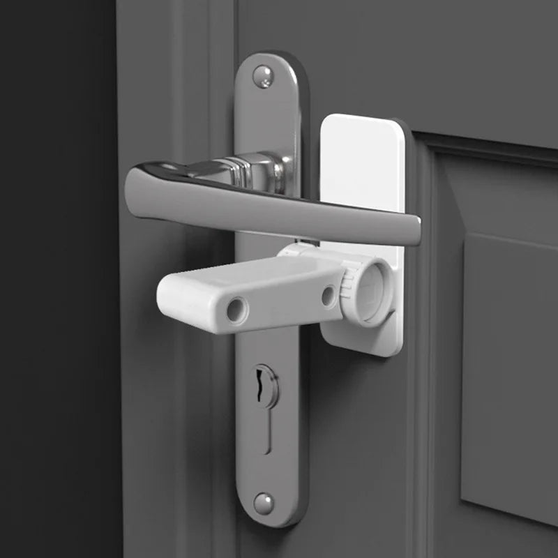 2PCS Childproof Door Lever Lock Prevents Toddlers from Opening Doors Easy One Hand Operation for Adults Durable ABS Safety Lock