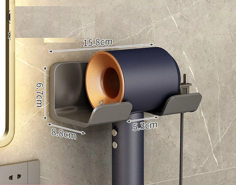 Hair Dryer Storage Rack Without Punching Holes, Bathroom Hair Dryer Hanging Rack, Bathroom Hair Dryer Placement Rack