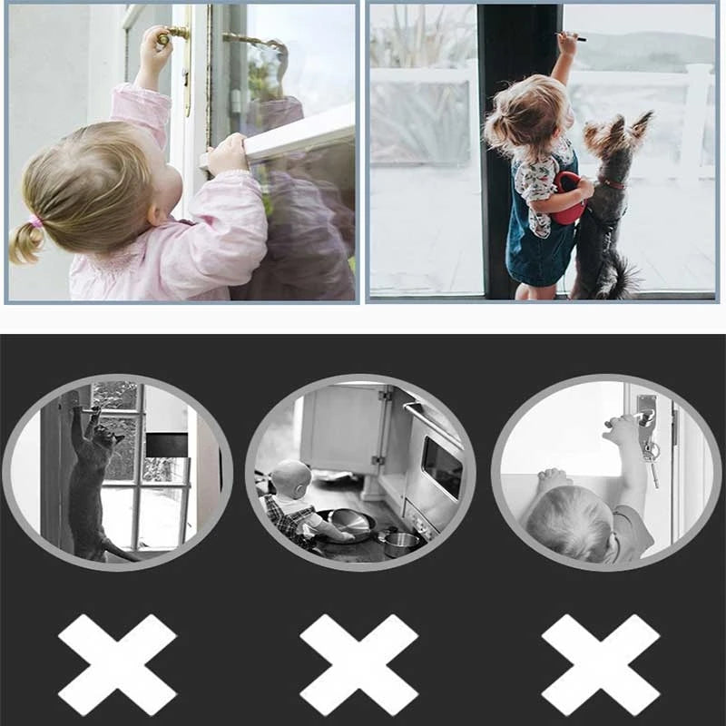 4PCS Child Safety Door Level Handle Locks Anti-open Door Security ProtectionUniversal Drawer Cabinet Refrigerator Oven Door Lock