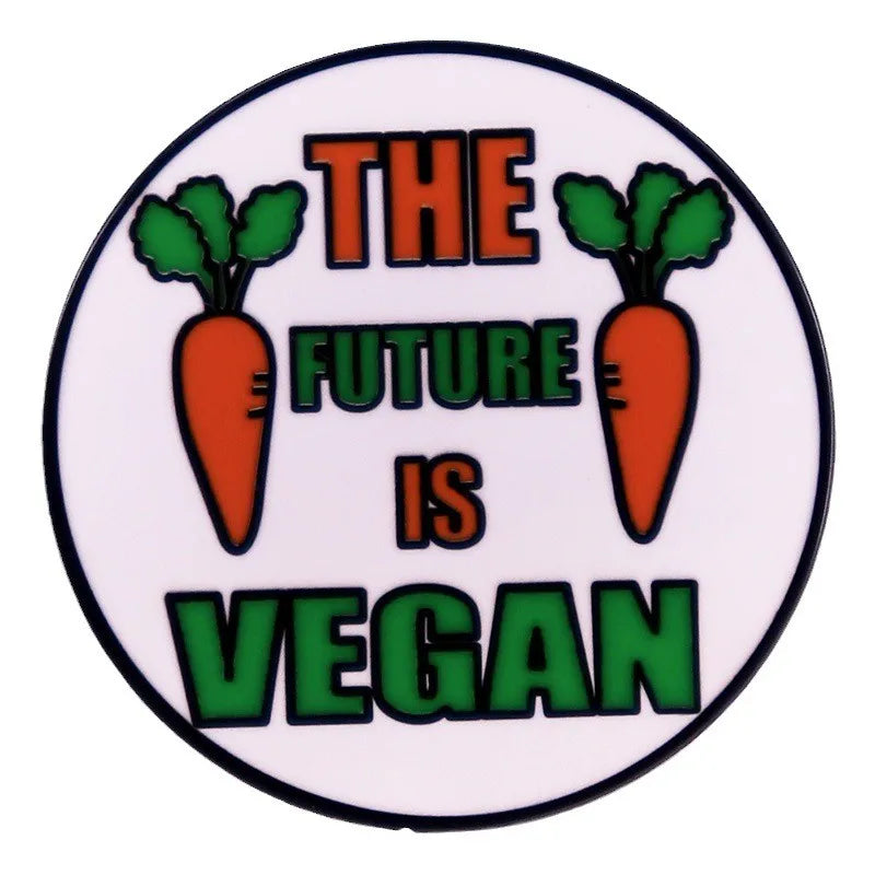 Vegan Interesting vegetarianism Enamel Pins Vegan off the meat Metal Brooch Badge Fashion Jewellery Backpack Accessory Gifts