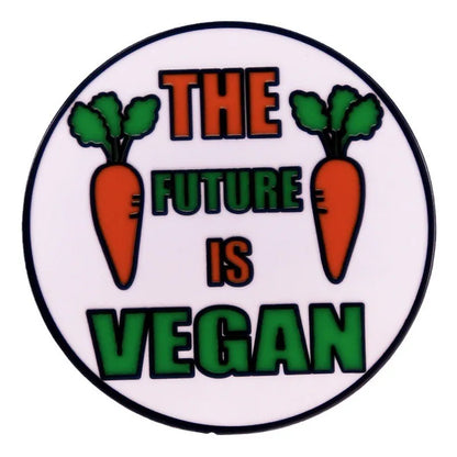 Vegan Interesting vegetarianism Enamel Pins Vegan off the meat Metal Brooch Badge Fashion Jewellery Backpack Accessory Gifts