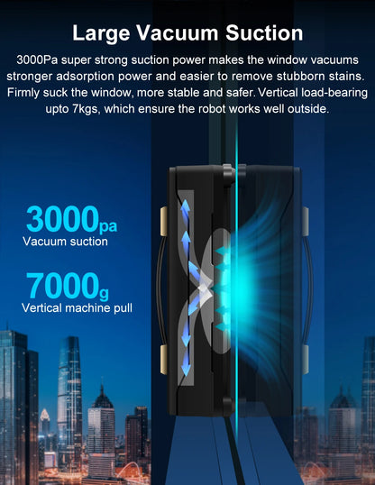 Robot Window cleaner ABIR WD8,Dual Water Spray,Smart Memory,High Vacuum Suction, Laser Sensor, Home Wall Glass Cleaning Robot