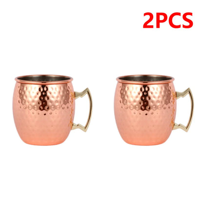 Moscow Mule Copper Mugs Metal Beer Cup Stainless Steel Copper Goblet Cocktai Wine Coffee Cup Champagne Party Bar Drinkware Tools