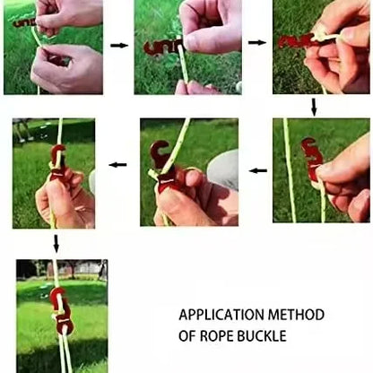 4 Outdoor Tent Ropes Reflective Ropes Canopy Ropes Reinforced Windproof Ropes with Buckles To Ensure Safety Camping Accessories