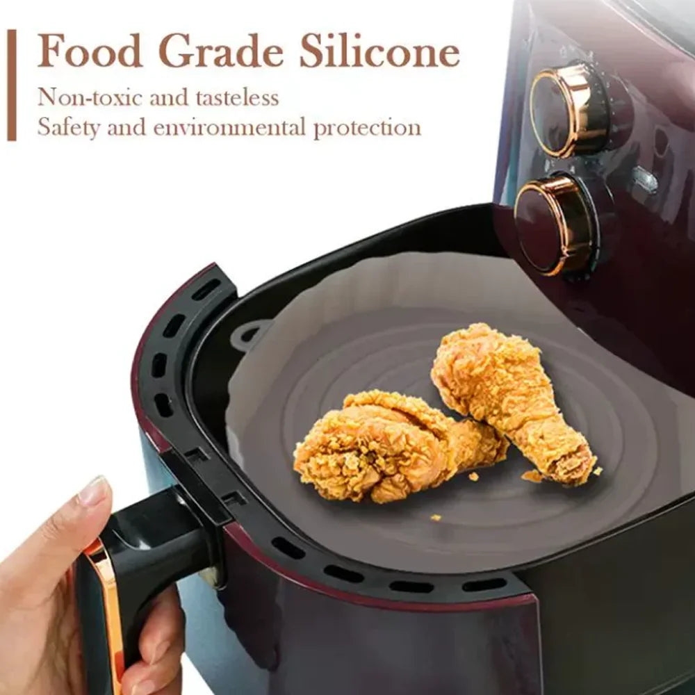 Multipurpose Air Fryer Pad Silicone Air Fryer Liners Accessories Cake Baking Pan Round Insulation Pad Tray Fryer Pad