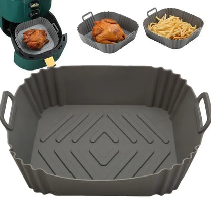 Air Fryer Liners Reusable Non-Stick Silicone Round Square Baking Tray Molds for Airfryer Oven Baking Basket Accessories