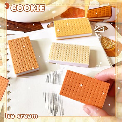 Aesthetic stationery back to school supplies Kawaii Stationery items cookie Erasers rubber school stationery accessories