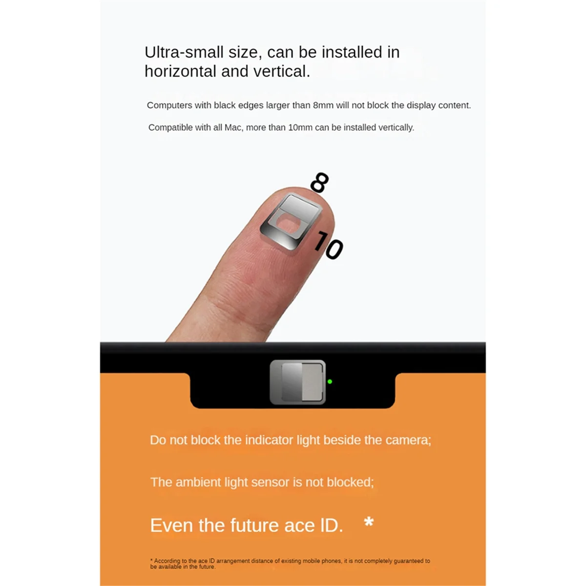 2Pcs Ultra Thin WebCam Cover Shutter Slider Camera Lens Cover Laptop Privacy Lens Cover for Macbook Laptops